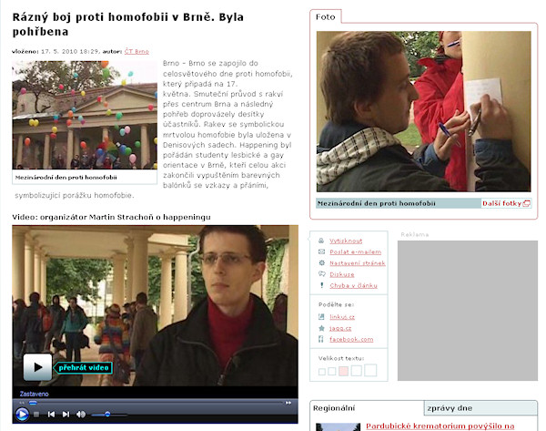 Rázný boj proti homofobii v Brně. Byla pohřbena