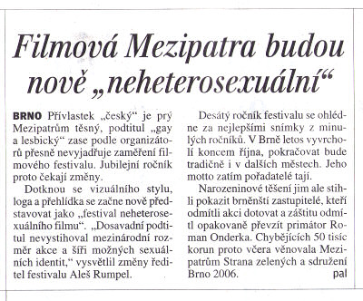 Filmová Mezipatra budou nově 'neheterosexuální'